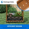 thumbnail image 3 of Dextrus Raised Garden Bed with Trellis Hanging Roof, Wood Planter Box with Drainage Holes and Wheels for Climbing Plants Flowers, Brown, 3 of 11