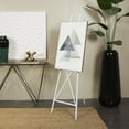 thumbnail image 3 of DecMode 19" x 64" White Metal Tall Adjustable Floor 3 Tier Easel, 1-Piece, 3 of 13