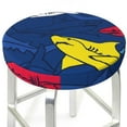 thumbnail image 3 of Bingfone14 Inch Padded Round Bar Stool Cover Cushion With Elastic Fabric Round Chair Seat - Cartoon Shark, 3 of 7