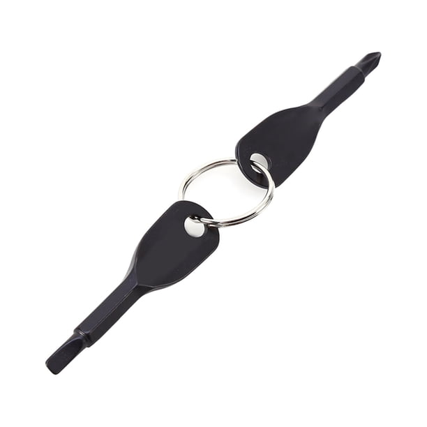 Juego de 2 llaves de bolsillo para exteriores, herramienta EDC, destornillador de acero inoxidable, llavero de acero