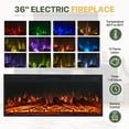 thumbnail image 3 of LazySunsets 70" Electric Fireplace TV Stand for TVs Up to 80 Inches,Farmhouse Media Console with 36" Color Changing Fireplace Insert,Barn Doors, Drawers & Adjustable Storage Shelves,Black, 3 of 7