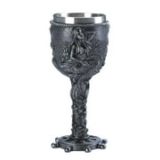 Dragon Crest 10018976 Stone-Look Old World Goblet with Nautical Mermaid Design