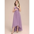 thumbnail image 5 of Drtj 2-14T A-Line Halter Asymmetrical Chiffon Junior Bridesmaid Dress Flower Girl Wedding Party Dress, 5 of 6