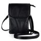 thumbnail image 1 of Bolso de cuero genuino para teléfono, cartera de cuero auténtico para teléfono, bolso bandolera pequeño para teléfono para mujer con correa larga y llavero, 13 x 20 cm, color negro, 1 of 5