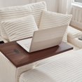 thumbnail image 6 of Aukfa Corduroy Chaise Lounge Chair with Ottoman, Hidden Rotating Table, Storage Armrest with Cup Holder, USB Port & Bluetooth Speaker, White, 6 of 8