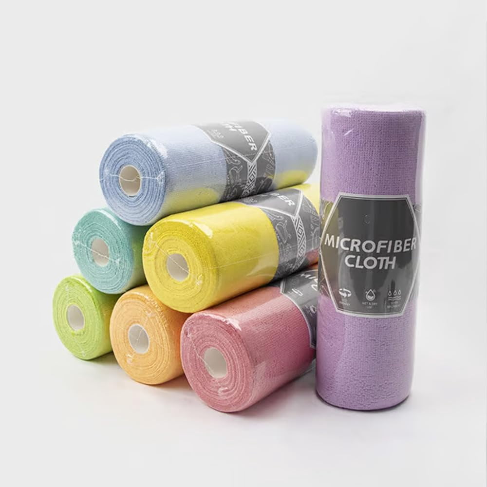 Reusable Microfiber Paper Towels Roll, 2025 New  Microfiber Paper Towels Roll, Reusable Paper Towels Washable Roll, Ultra Absorbent Dish Rags for Kitchen, Car, Dishes