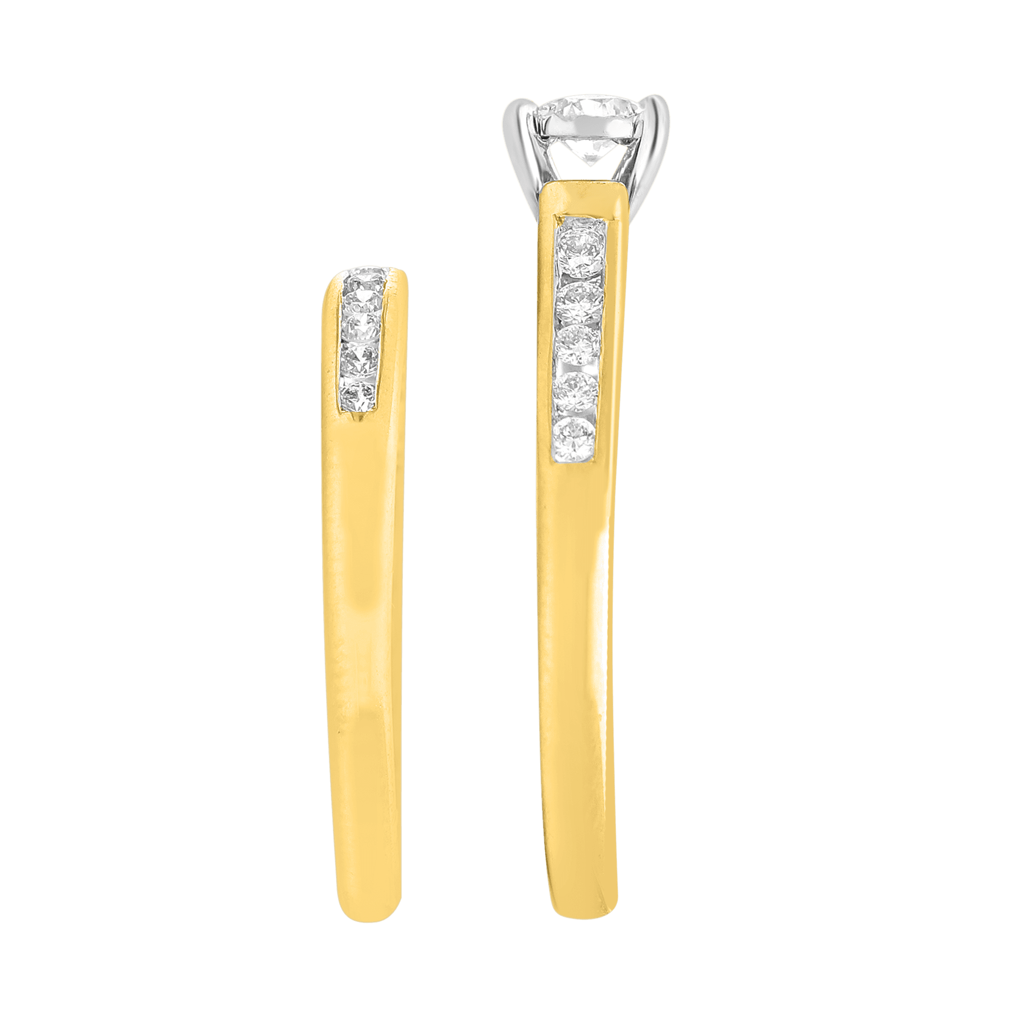 Brilliance Fine Jewelry Round 1/2 Carat Lab Grown Diamond Bridal Ring Set in 10KT Yellow Gold