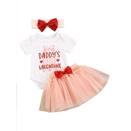 

Xiaoluokaixin Newborn Girls Short Sleeve Baby Romper+Mesh Skirt+Bow Headband