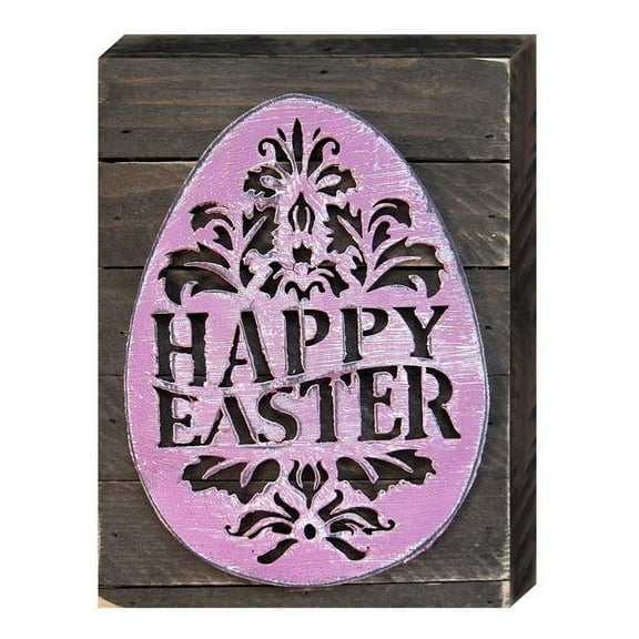 Designocracy 98714-18 Happy Easter Egg Art on Board Wall Decor