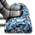 thumbnail image 3 of Japanese Wave Foot Rest, Traditional Eastern Pattern with Waves of Water Foam Splashes, Non-Slip Backing Adjustable Ergonomic Memory Foam Leg Support for Office, Pale Blue Navy Blue, by Ambesonne, 3 of 5