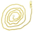 thumbnail image 2 of 10K Solid Yellow Gold 1mm Wide Diamond Cut Curb Link Chain Chain 20 Necklace with Lobster Clasp, 2 of 3