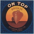 thumbnail image 2 of Anonymous 15x15 Gold Ornate Wood Frame and Double Matted Museum Art Print Titled - On Top Brand - Bronze Label Citrus Label (1930-1950), 2 of 4