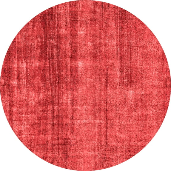 Ahgly Company Indoor Round Abstract Red Modern Area Rugs, 8' Round