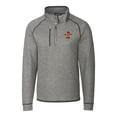 thumbnail image 2 of Men's Cutter & Buck Heather Gray Syracuse Orange Big & Tall Mainsail Sweater-Knit Half-Zip Jacket, 2 of 3
