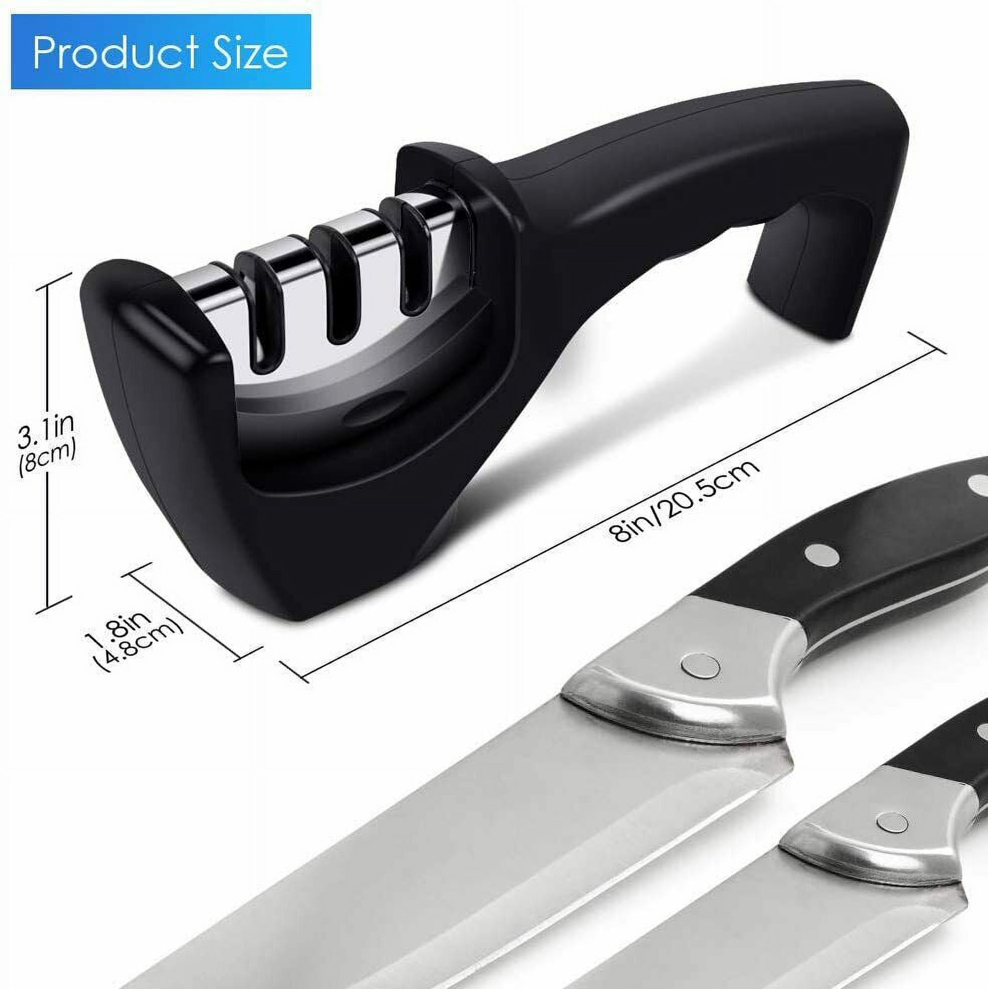 Ucraft Kitchen Knife Sharpener – 3-Stage Handheld Kitchen Knife Sharpeners  – Knives Sharpener with Ceramic Rod, Tungsten Steel, Diamond Rod –  Sharpening Stone for Knives, Scissors, Repair, and Polish - Yahoo Shopping
