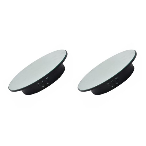 Minnieouse Elegante expositor giratorio para joyas y zapatos Función giratoria ajustable Base de espejo Negro Base de espejo negro 2piezas