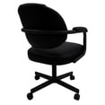 thumbnail image 3 of 4 - Swivel Metal Dining Caster Chair M-70 - Black Vinyl on Black Chairs, 3 of 4