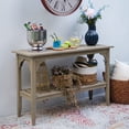 thumbnail image 2 of Cambridge Casual Caterina Teak Wood Outdoor Console Table, Weathered Gray, 2 of 7