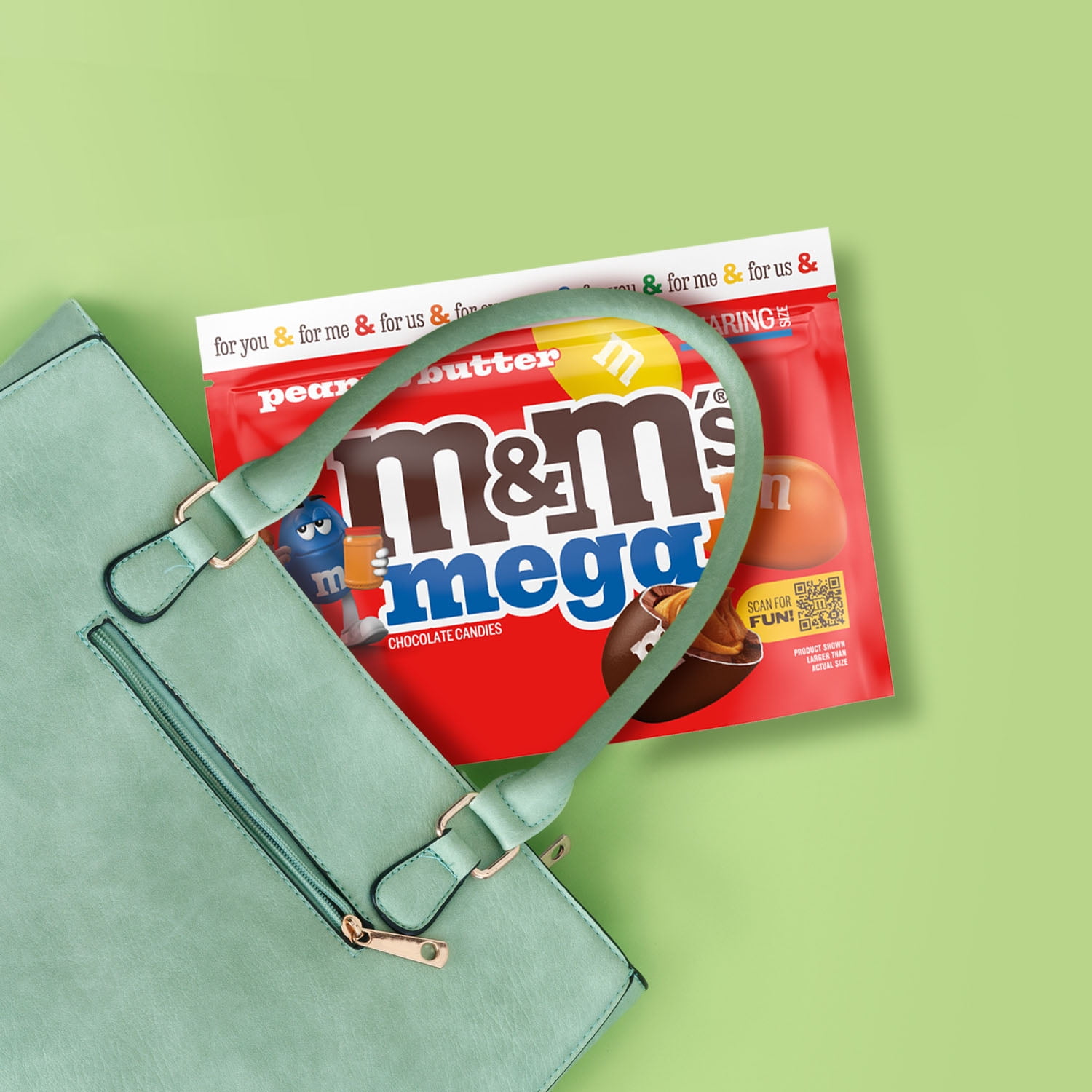 (3 pack) M&M's Mega Peanut Butter Chocolate Candy, Sharing Size- 8.6 oz Bag