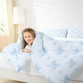 thumbnail image 4 of jejeloiu Blue Lovely Bow Queen Comforter Set,Cute Cartoon Heart Bedding Comforter Set For Girls Reversible 3 Pieces, 4 of 8