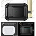 thumbnail image 4 of Airpods Pro Case Cover for Men Lock with Cleaner kit,Military Armor Series Full-Body AirPod Pro Case with Keychain Cool Air Pod Pro Shockproof Protective Case for AirPods Pro 2019,Black, 4 of 7