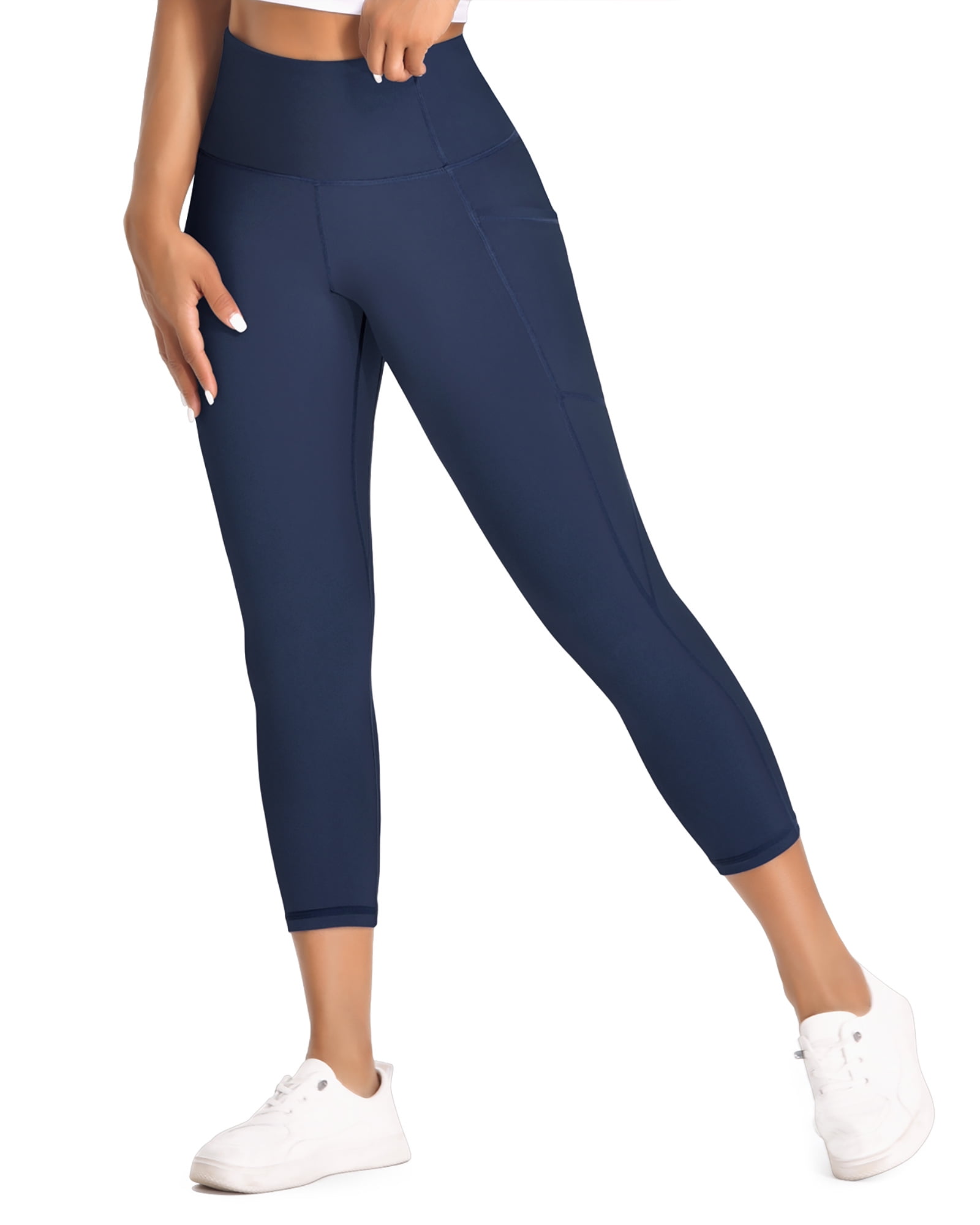 Women's Navy Blue Yoga Capris Legging - Quality Sportswear — Rarp-ID Fitness