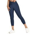 thumbnail image 6 of UUE 21" Inseam Navy Blue Workout Leggings for Women,Yoga Capris with Pockets Tummy Control, Butt Lifting Leggings,for Running, Hiking, Workout,Cycling, 6 of 6