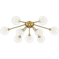 thumbnail image 2 of Possini Euro Design Spheres Modern Ceiling Light Flush Mount Fixture 28" Wide Warm Brass 9-Light LED Clear Globe Glass for Bedroom Kitchen Living Room, 2 of 9