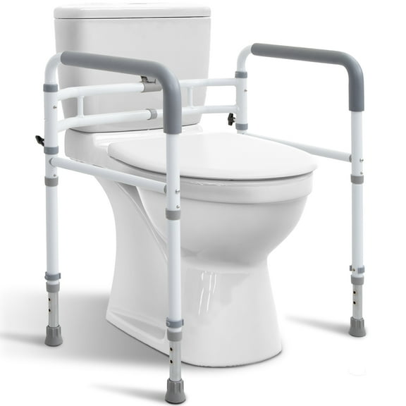 WeHwupe Toilet Rails - Toilet Safety Rail for Elderly Adults - Adjustable Bathroom Toilet Handles - Toilet Safety Frame & Rails - Toilet Grab Bars for Senior, Handicap & Disabled,Fits Most Toilets