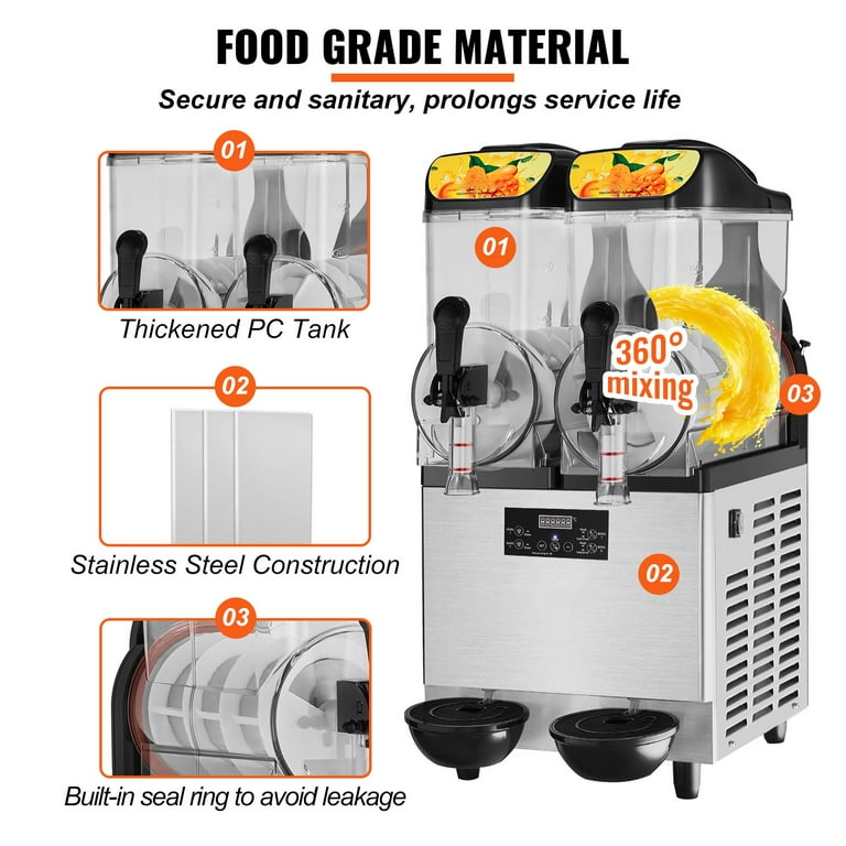 Commercial Slushy Machine 2x4 Gal Slushie Machine Frozen Drink