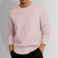 thumbnail image 2 of ZHOGXU Men's Casual Pullover Round Neck Long Sleeve Solid Color Loose Fit Fashion Breathable Sweatshirt For Autumn Winter Outdoor Wear,Pink,Xxl, 2 of 4