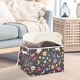 thumbnail image 3 of Yayeee Collapsible Cube Storage Bin with Lid Fabric Closet Decorative Basket with Handles, Small Space Pattern, 3 of 7