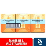 S.Pellegrino Essenza Tangerine and Wild Strawberry Flavored Mineral Water with Natural CO2 Added, 267.6 fl oz
