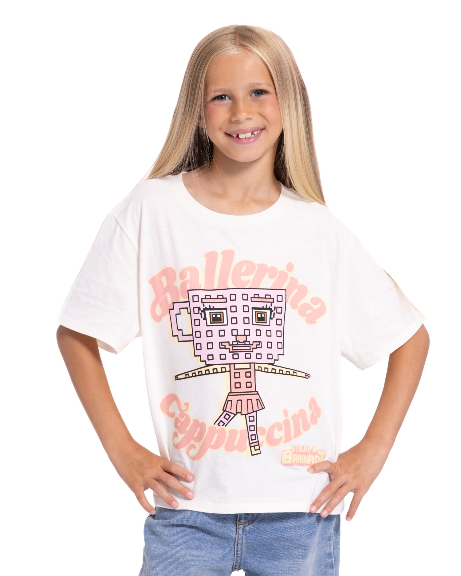 Roblox "Steal a Brainrot" Girls' Short Sleeve Graphic T-Shirt, Sizes 4-18