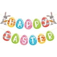 thumbnail image 2 of 2x Pancarta de Pascua Feliz, Huevo de Pascua, , Cartel Artístico, Conejo, Zanahoria, Bandera de Pascua DIY, Decoraciones de Fiesta para Niños, 2 piezas, 2 of 7