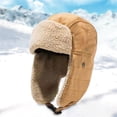 thumbnail image 3 of Gorro de lana para hombre, cálido, de invierno, para cazar, con orejeras, para exteriores., 3 of 7