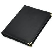 Angle View: Samsill Classic Professional Binder / 3 Ring Binder with 1.5 Inch Brass Round Rings and Zipper Closure / Portfolio Binder / Brass Corner Accents / Black