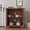 Dark Oak#1, variant on Elegant sideboard with 2 acrylic mirrored doors Sideboard and Buffet with Storage, Hollow-Carved Accent Cabinet gray laminates and MDF substrate, spacious space adjustable shelf, living room, kitchen