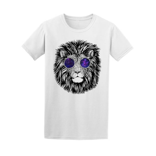 Wild Hipster Lion Galaxy Glasses T-Shirt Men -Image by Shutterstock, Male  4X-Large - Walmart.com