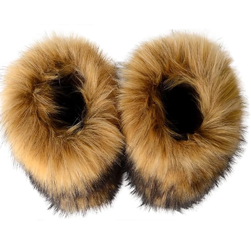 Women Faux Fur Boot Furry Fluffy Snow Boot Short Boots Warm Comfortable Outdoor Flat Shoes