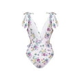 thumbnail image 2 of Aayomet Womens Plus Size Swimsuit Solid Crinkle One Piece Swimsuit,Purple S, 2 of 4