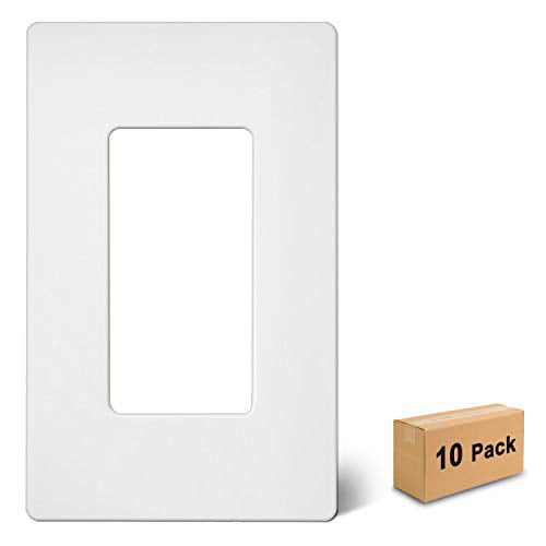 20PK Screwless 1 Gang Wall Plate Outlet Covers for Rocker Switch GFCI Snow-White 