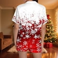 thumbnail image 4 of Fznquz Soft Womens Pajamas 2025 2 Piece Christmas Sleepwear Cozy Winter Comfy Short Sleeve Tops Shorts Warm Pjs for Women Set, 4 of 7