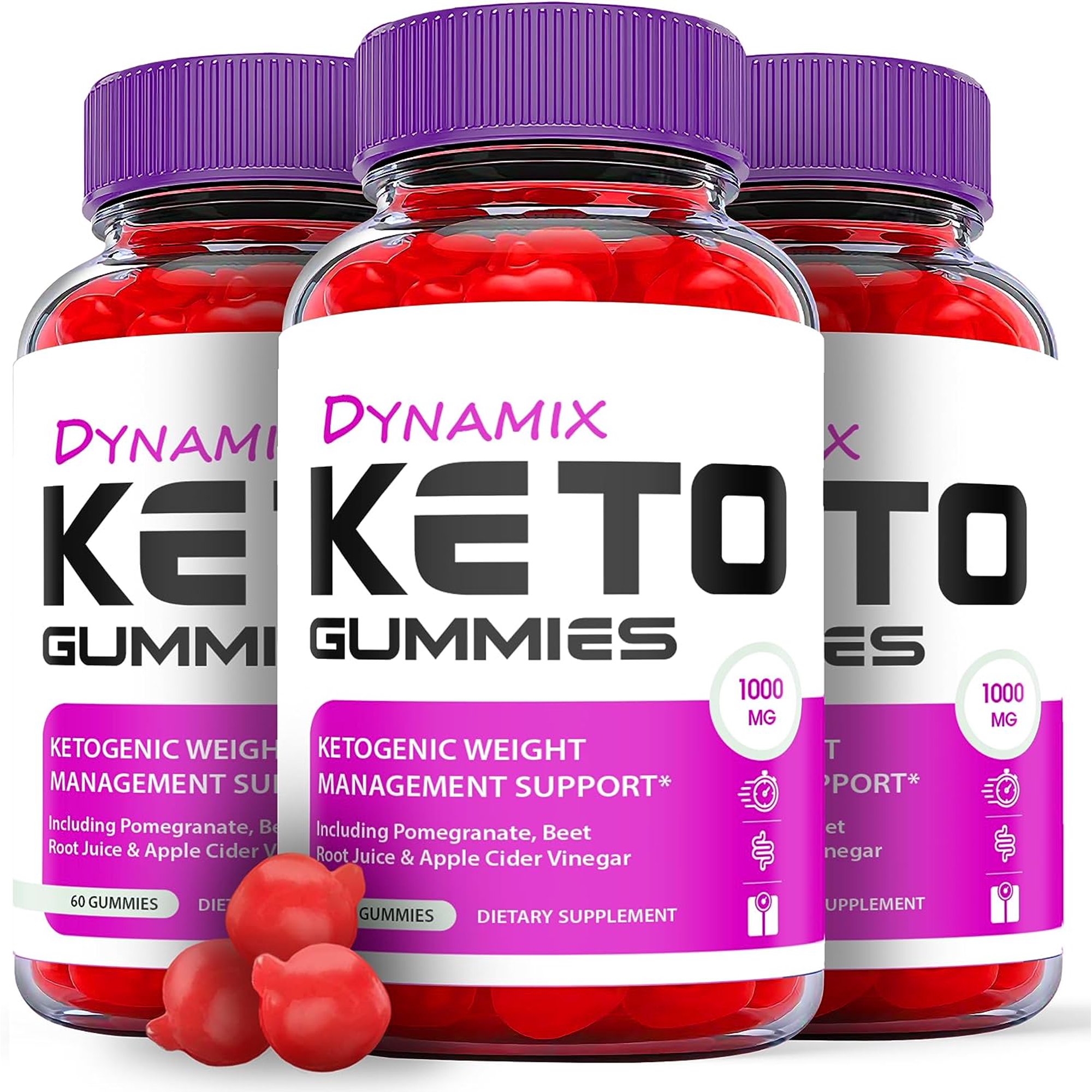 (3 Pack) Dynamix Keto ACV Gummies - Apple Cider Vinegar Supplement for Weight Loss - Energy & Focus Boosting Dietary Supplements for Weight Management & Metabolism - Fat Burn - 180 Gummies