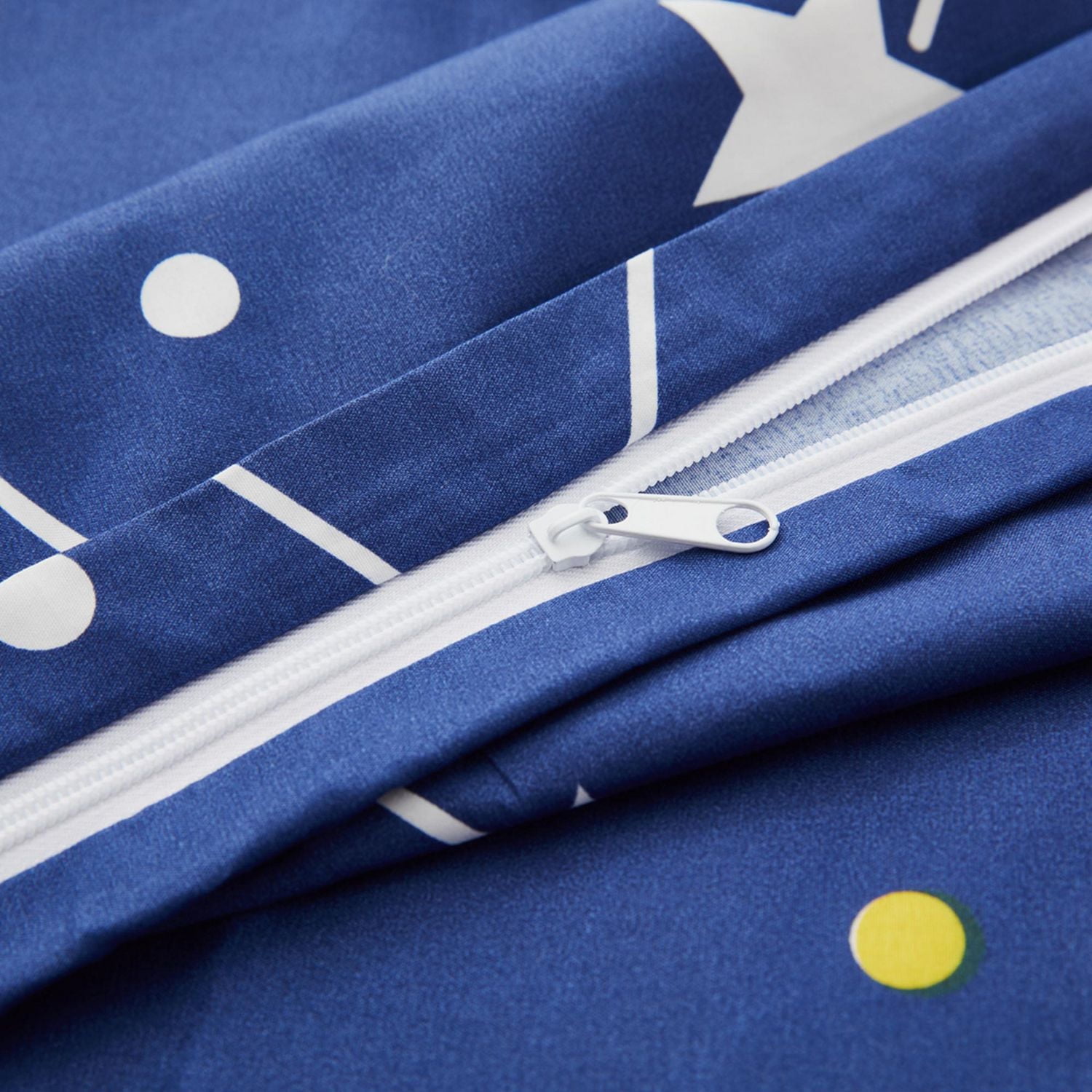 Literie toutes saisons Marina Decoration, housse de couette ultra douce et soyeuse, en rayonne de bambou richement imprimée, avec taies d'oreiller, motif astérisme bleu marine