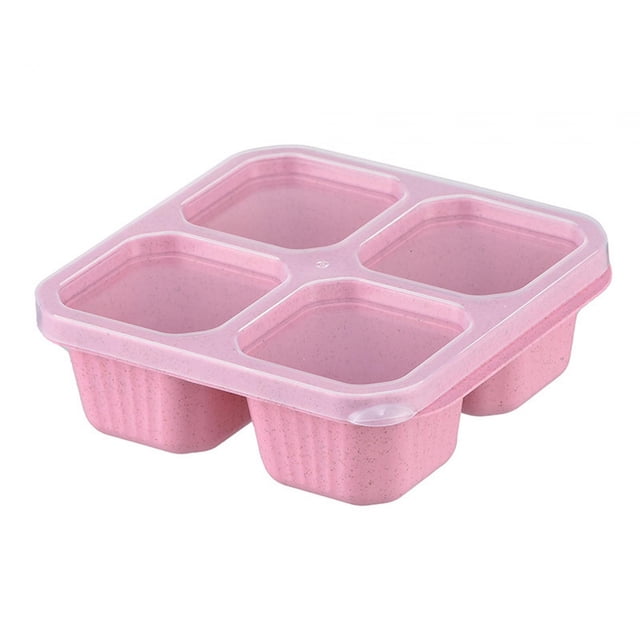 Bento Snack Box Contenedor De Comida Dividido Portátil Para Dulces, Pasta, Frutas Secas, Color Rosa