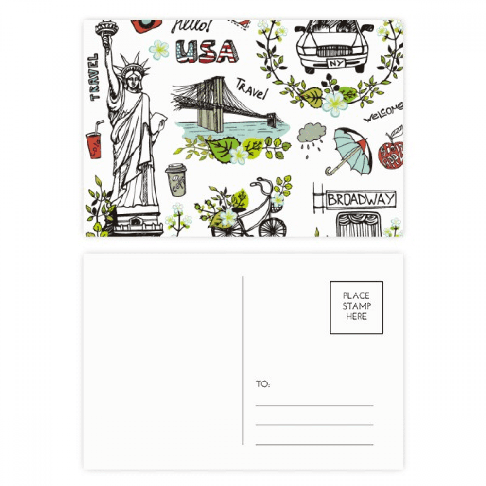 Spring Liberty New York America Graffiti Postcard Set Birthday Mailing