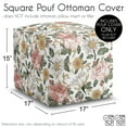 thumbnail image 3 of Sweet Jojo Designs Vintage Floral Pink Green and Yellow Unstuffed Ottoman Pouf Cover, 3 of 6