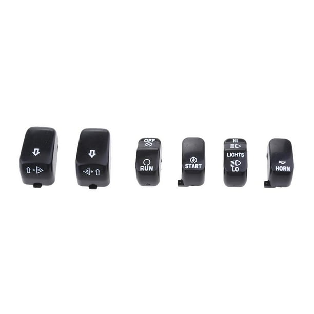 6 uds tapas de botones de interruptor de Control manual para negro Cola Botón de la tapa del interruptor de la carcasa