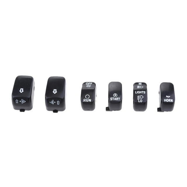 6 uds tapas de botones de interruptor de Control manual para negro Cola Botón de la tapa del interruptor de la carcasa